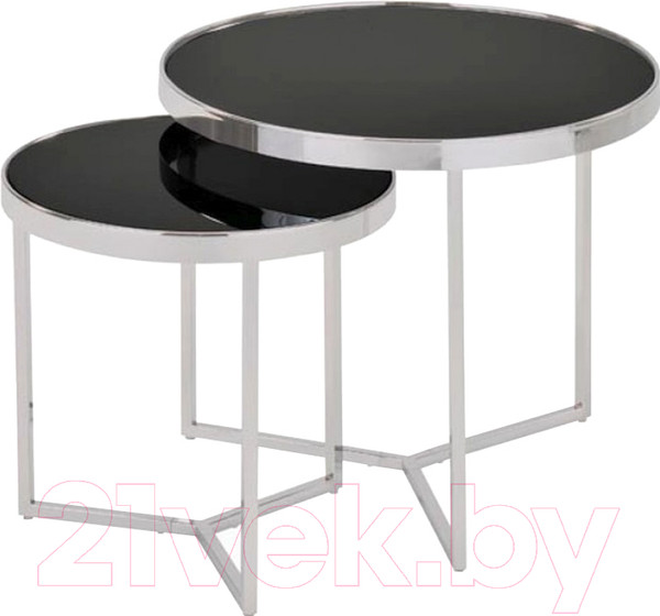 Изображение товара Комплект журнальных столиков Signal Delia II (черный/хром)