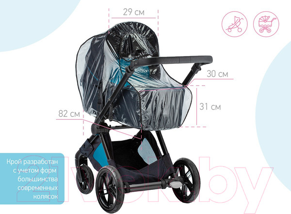 Изображение товара Дождевик для коляски Roxy-Kids RRC-001