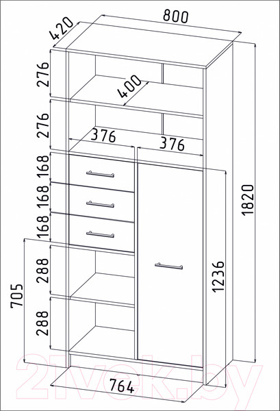 Изображение товара Шкаф Интерлиния СК-021 (дуб серый/дуб венге)