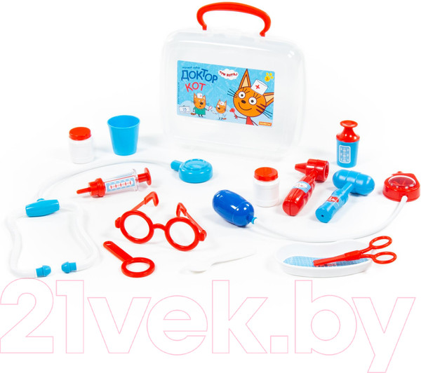 Изображение товара Набор доктора детский Полесье Три Кота. Доктор / 65346 (в чемоданчике)