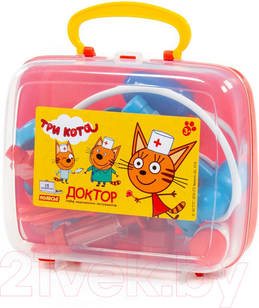Изображение товара Набор доктора детский Полесье Три Кота. Доктор / 65346 (в чемоданчике)