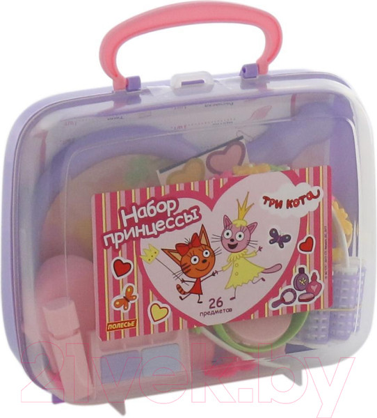Изображение товара Набор аксессуаров для девочек Полесье Три Кота. Принцессы / 65360 (в чемоданчике)