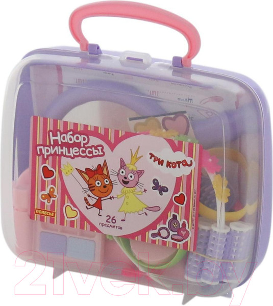 Изображение товара Набор аксессуаров для девочек Полесье Три Кота. Принцессы / 65360 (в чемоданчике)