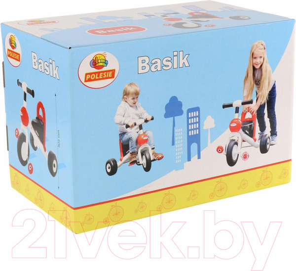 Изображение товара Трехколесный велосипед Полесье Базик / 66695 (в коробке)