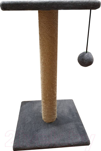 Изображение товара Лежанка-когтеточка Cat House Столбик с полкой 0.7 (сизаль серый)