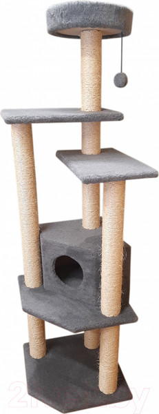 Изображение товара Комплекс для кошек Cat House Торнадо сизаль (серый)