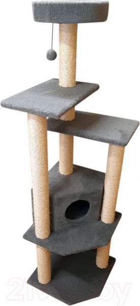 Изображение товара Комплекс для кошек Cat House Торнадо сизаль (серый)