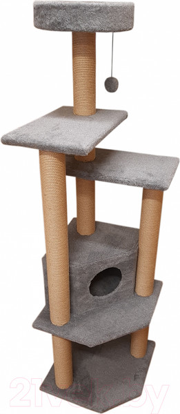 Изображение товара Комплекс для кошек Cat House Торнадо джут (серый)