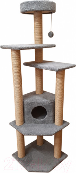 Изображение товара Комплекс для кошек Cat House Торнадо джут (серый)