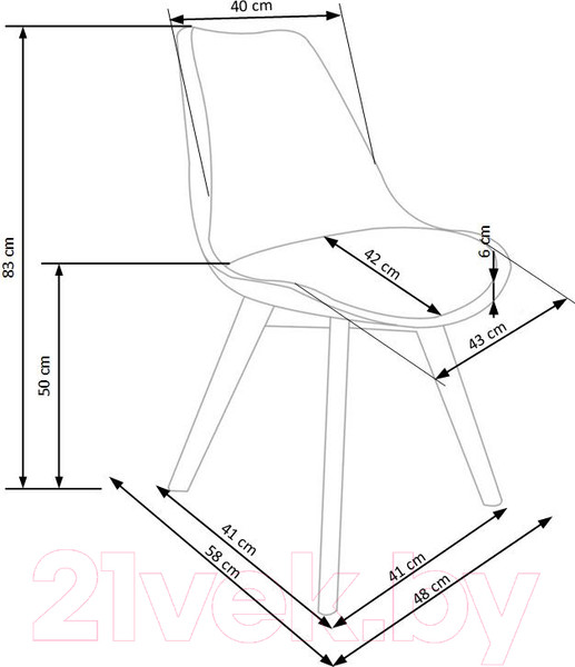 Изображение товара Стул Halmar K245 (белый/бесцветный)