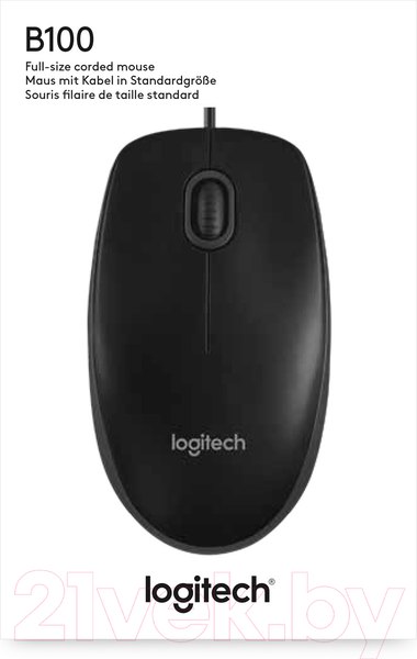 Изображение товара Мышь Logitech B100 / 910-003357 (графитовый)