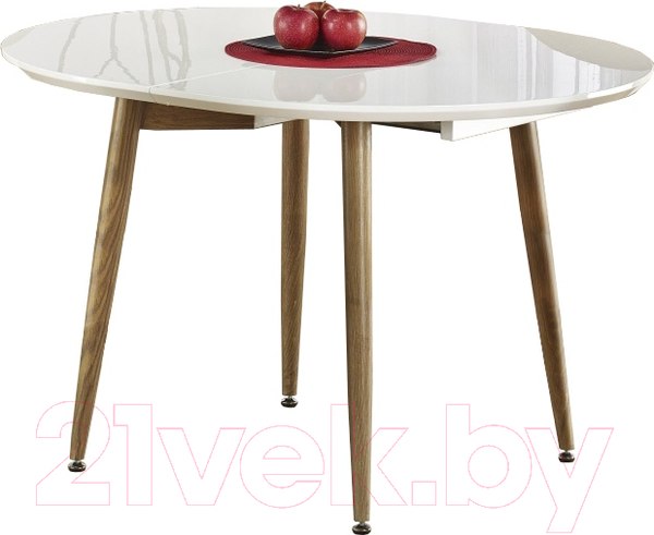 Изображение товара Обеденный стол Halmar Edward 120-200x100 (белый/дуб медовый)