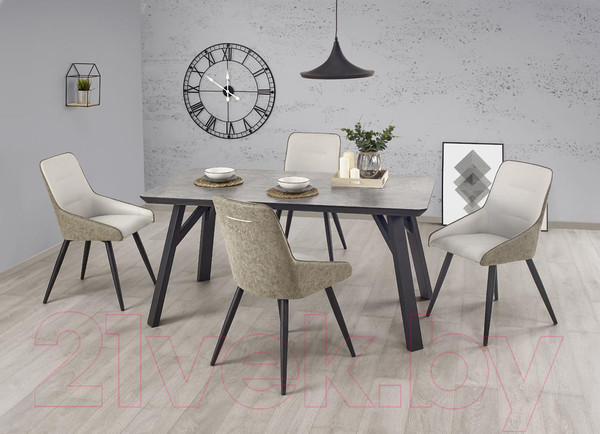 Изображение товара Обеденный стол Halmar Halifax 160x90 (серый/черный)
