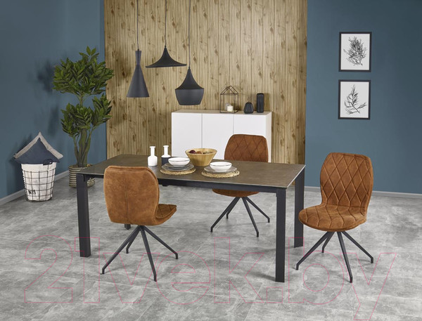 Изображение товара Обеденный стол Halmar Horizon 120-180x85 (серо-черный)