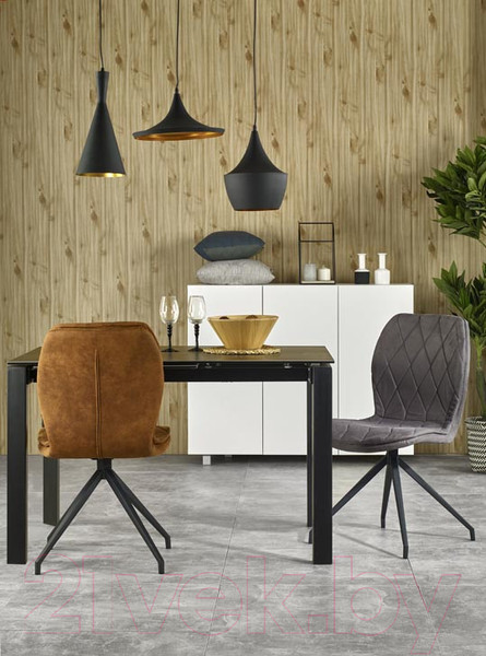 Изображение товара Обеденный стол Halmar Horizon 120-180x85 (серо-черный)