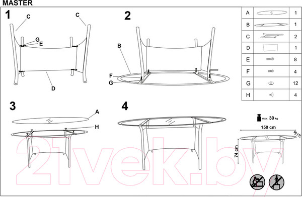Изображение товара Стол садовый Halmar Master