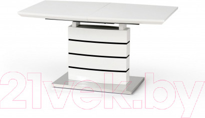 Изображение товара Обеденный стол Halmar Nord 140-180x80 (белый/черный)