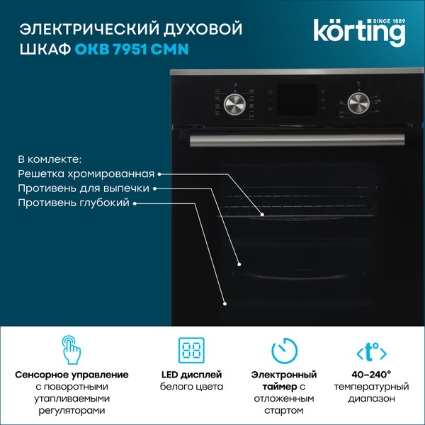 Изображение товара Электрический духовой шкаф Korting OKB 7951 CMN