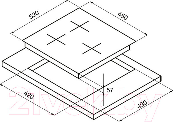 Изображение товара Газовая варочная панель Korting HG 465 CTRN