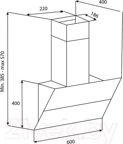 Изображение товара Вытяжка наклонная Korting KHC65070GB