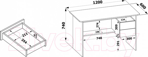 Изображение товара Письменный стол Сокол-Мебель СПМ-07.1 (белый)