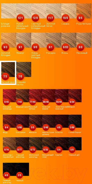 Изображение товара Крем-краска для волос Wellaton 7/3 (лесной орех)