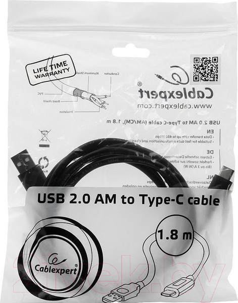 Изображение товара Кабель Cablexpert CCP-USB2-AMCM-6 (1.8м)