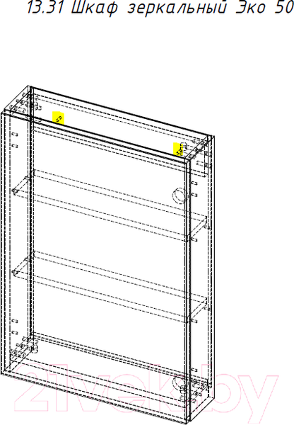 Изображение товара Шкаф с зеркалом для ванной АВН Эко+ 50 / 13.31