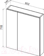Изображение товара Шкаф с зеркалом для ванной АВН Эко+ 60 / 13.32