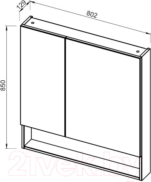 Изображение товара Шкаф с зеркалом для ванной АВН Фиджи 80 / 61.32