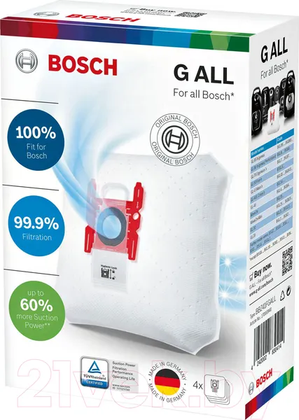 Изображение товара Комплект пылесборников для пылесоса Bosch BBZ41FGALL