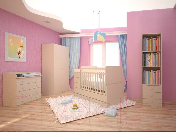 Изображение товара Детская кровать-трансформер Фея 1100 (слоновая кость)