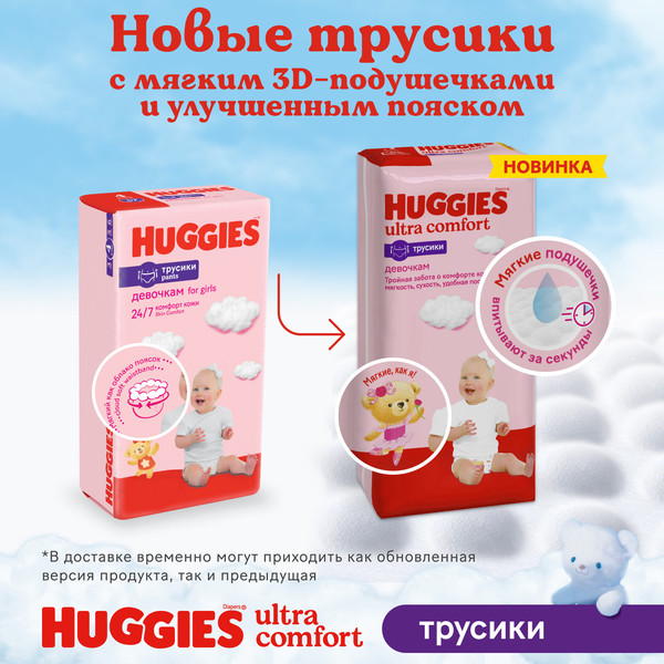 Изображение товара Подгузники-трусики детские Huggies Mega 6 Girl (44шт)