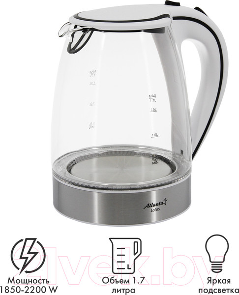 Изображение товара Электрочайник Atlanta ATH-691 (белый)