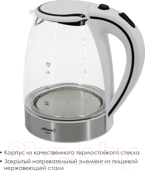 Изображение товара Электрочайник Atlanta ATH-691 (белый)