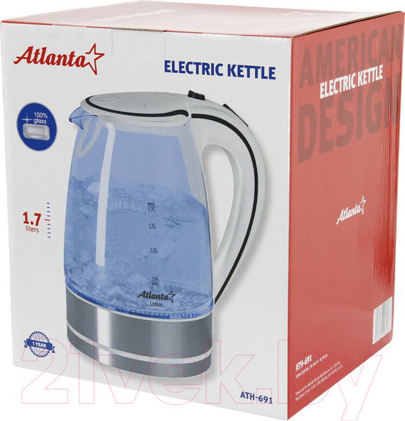 Изображение товара Электрочайник Atlanta ATH-691 (белый)