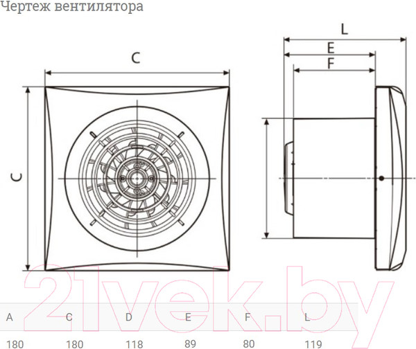 Изображение товара Вентилятор накладной Soler&Palau Silent-200 CRZ / 5210425400