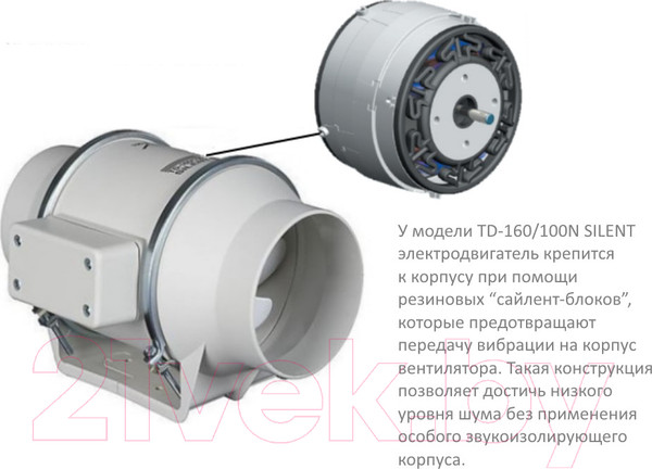 Изображение товара Вентилятор канальный Soler&Palau TD-160/100 N T Silent / 5211322200