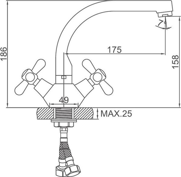 Изображение товара Смеситель Ledeme L5818-2