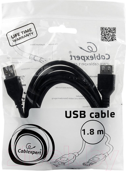Изображение товара Удлинитель кабеля Cablexpert CCP-USB2-AMAF-6 (1.8м)