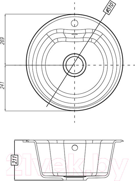 Изображение товара Мойка кухонная Акватон Мида (1A712732MD270)