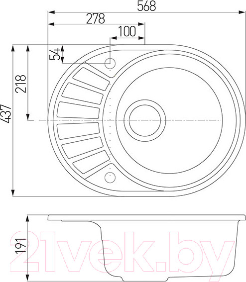 Изображение товара Мойка кухонная Акватон Чезана (1A711232CS240)