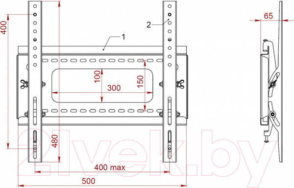 Изображение товара Кронштейн для телевизора PL 401.B (черный)