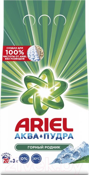 Изображение товара Стиральный порошок Ariel 100% Эталон Горный родник (Автомат, 3кг)