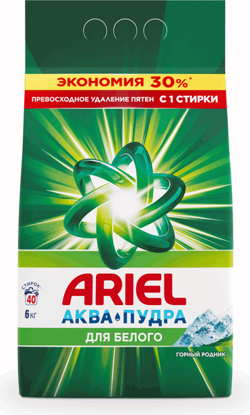 Изображение товара Стиральный порошок Ariel Горный Родник (Автомат, 6кг)