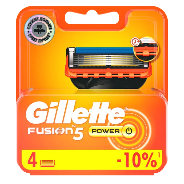 Изображение товара Набор сменных кассет Gillette Fusion Power (4шт)