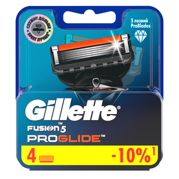Изображение товара Набор сменных кассет Gillette Fusion ProGlide (4шт)