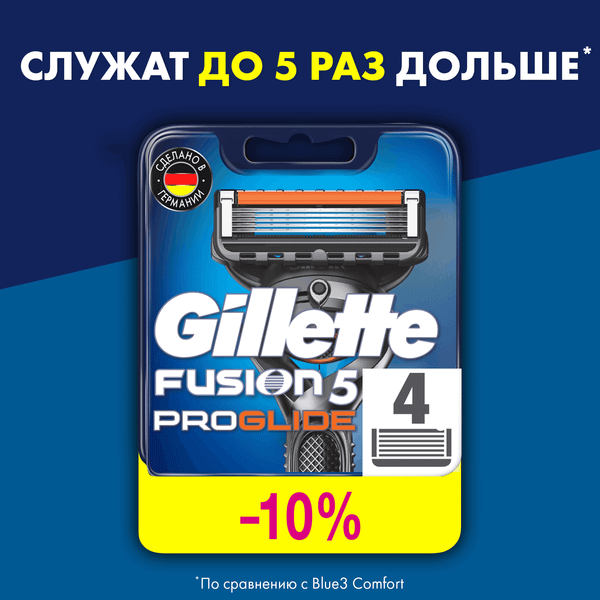 Изображение товара Набор сменных кассет Gillette Fusion ProGlide (4шт)