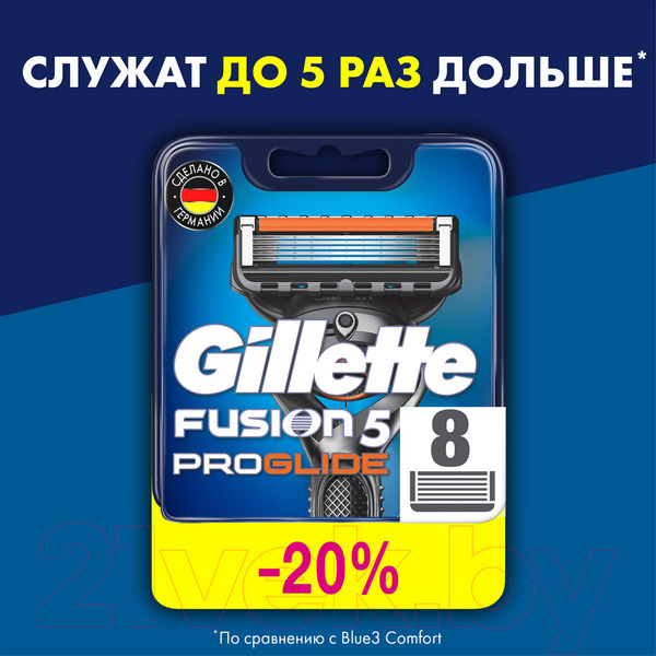 Изображение товара Набор сменных кассет Gillette Fusion ProGlide (8шт)