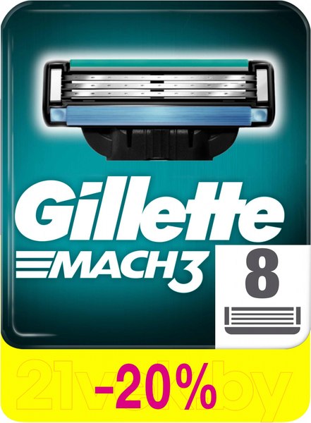Изображение товара Набор сменных кассет Gillette Mach3 (8шт)